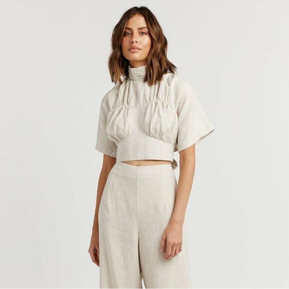 DIISH Rome Linen Crop Top